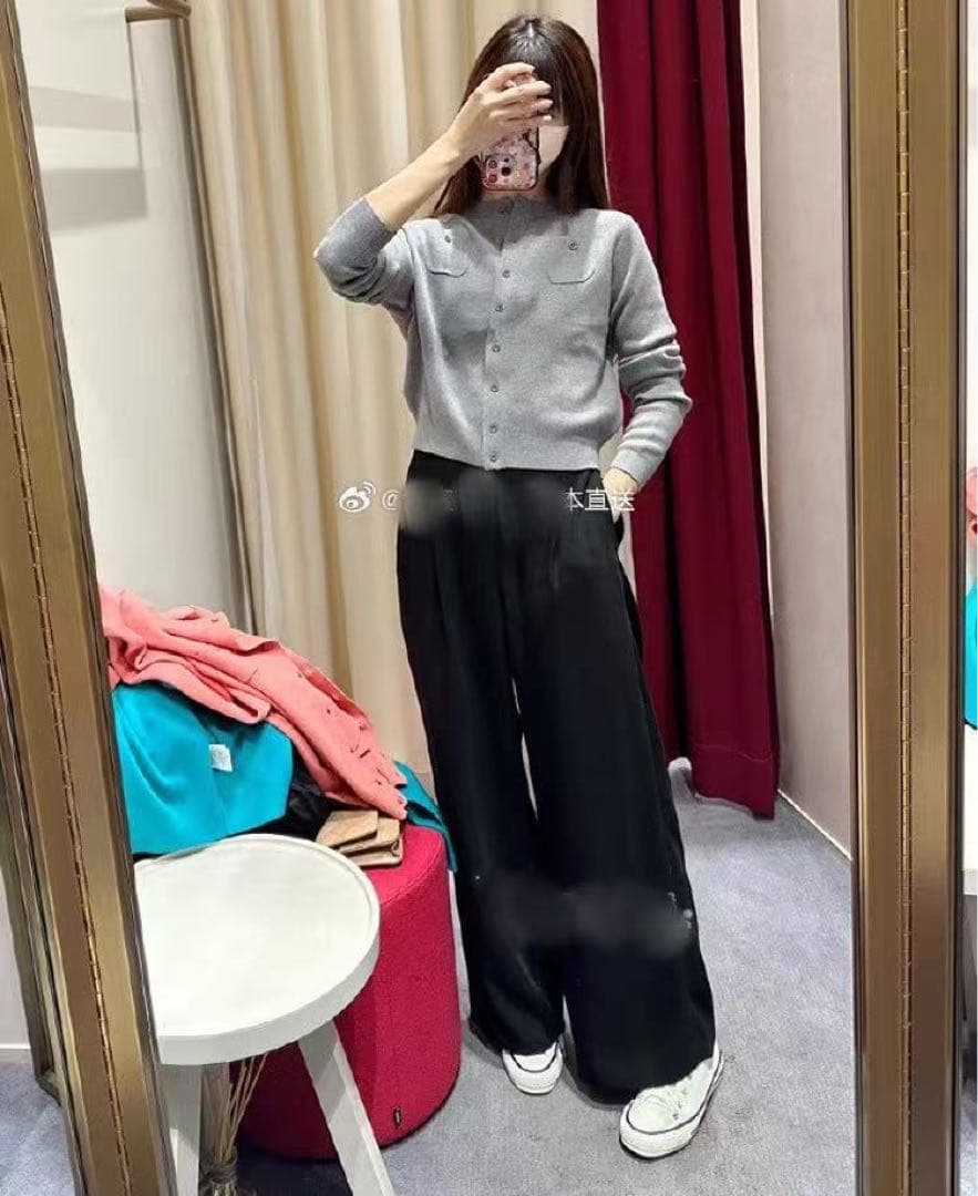 【未使用品】CABaN コットンカシミヤ クルーネックカーディガン S9号