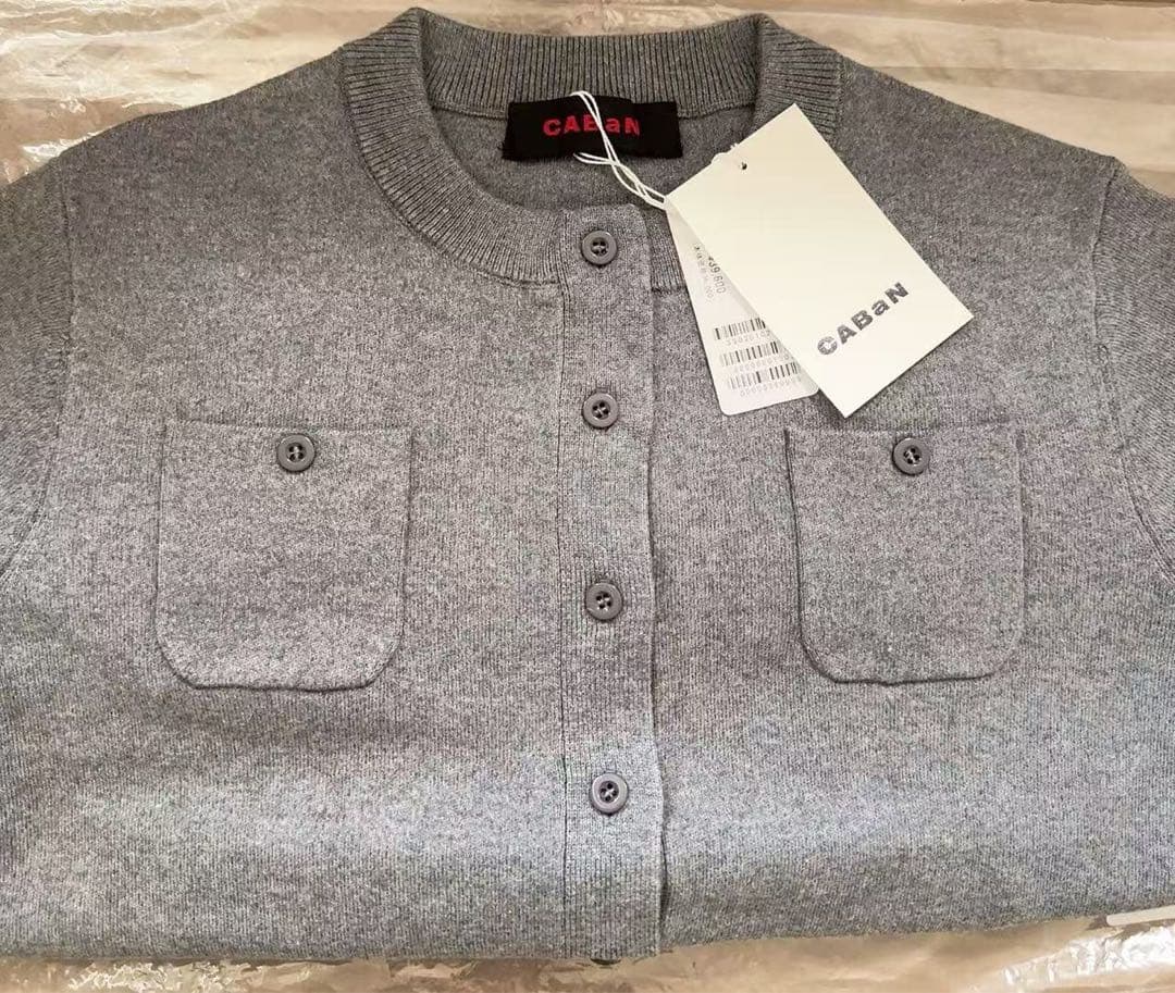 【未使用品】CABaN コットンカシミヤ クルーネックカーディガン S9号