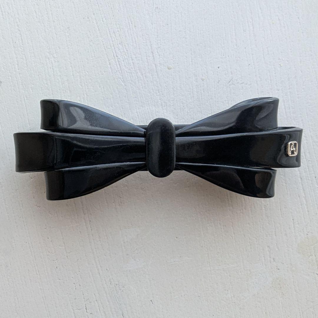 アレクサンドルドゥパリALEXANDRE DE PARIS リボン バレッタ 黒