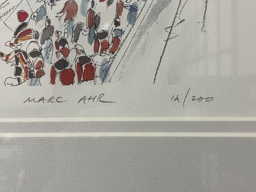 超希少 画家 MARC AHRが描く 長野五輪 アイスホッケー試合 日本対ドイツ