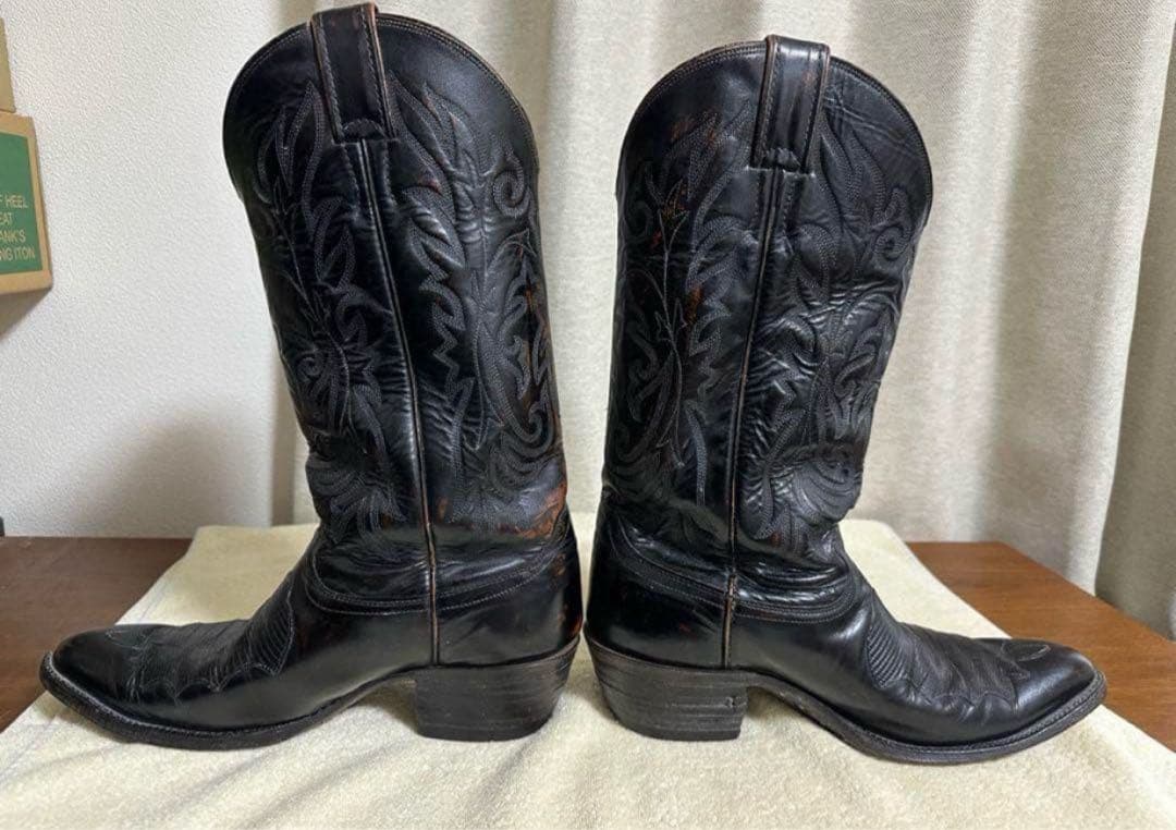 70s Justin 茶芯 ウエスタンブーツ ヴィンテージ 山田レン