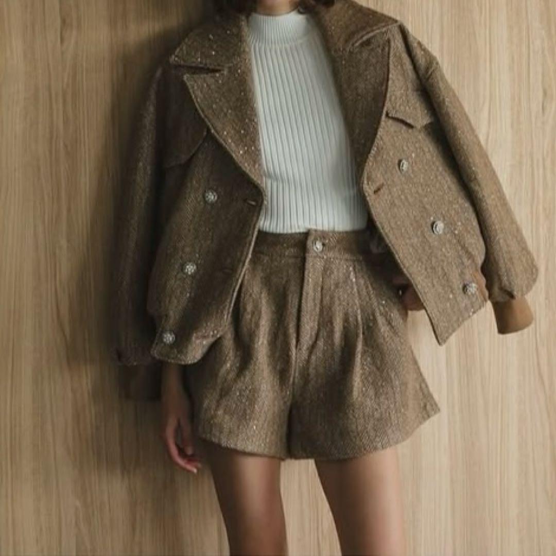 sheller ツイードビジュー付きショートパンツ S