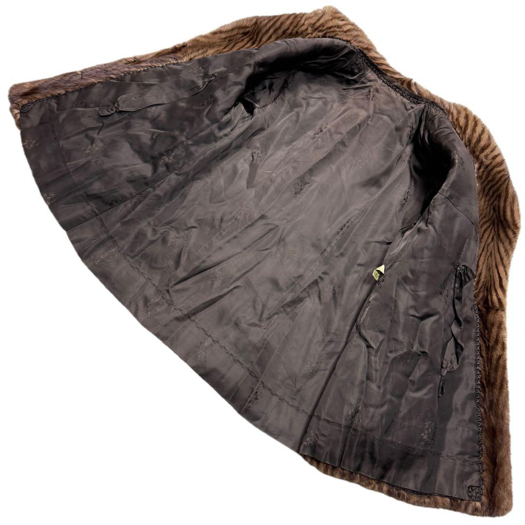 美品　デミバフミンク　XLサイズ相当　艶◎　リアルファーコート　総丈73cm