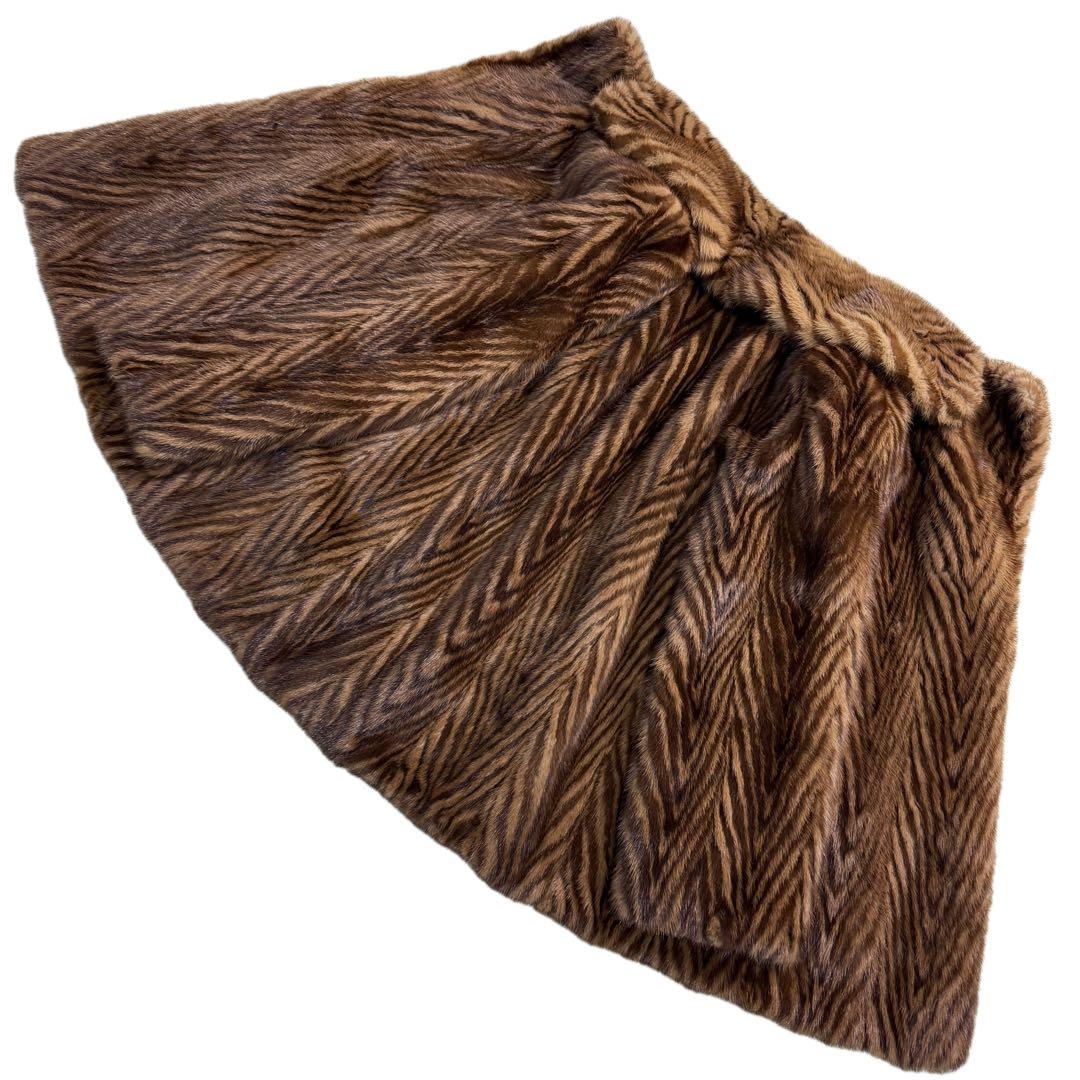 美品　デミバフミンク　XLサイズ相当　艶◎　リアルファーコート　総丈73cm