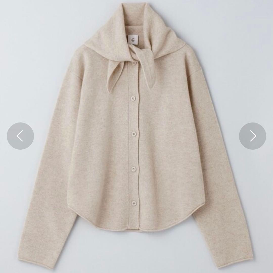 新品未使用　6(ROKU) stole cardigan BEIGE