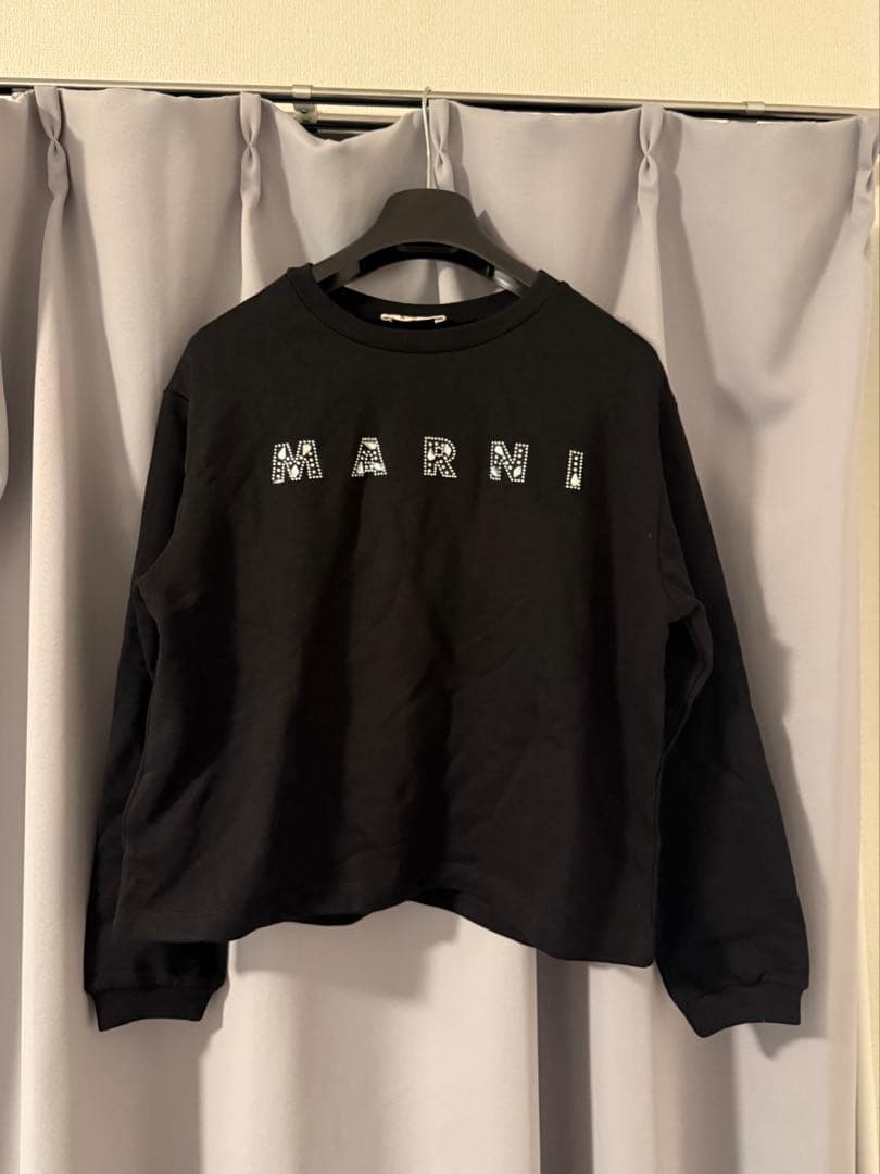 マルニ キッズ レディース ラインストーン ロゴ スウェット marni