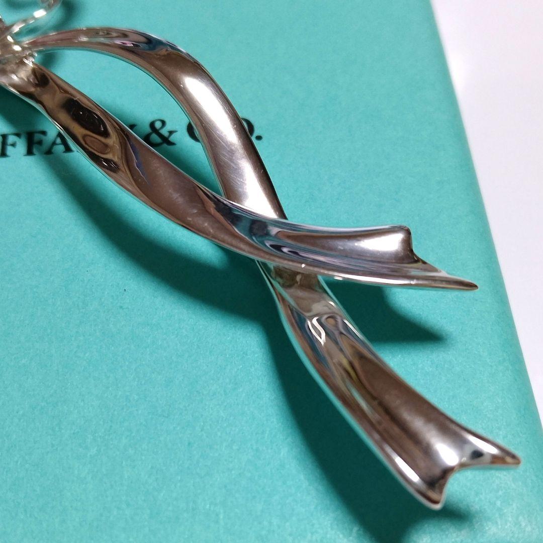 TIFFANY ティファニー リボンブローチ シルバー ラージサイズ