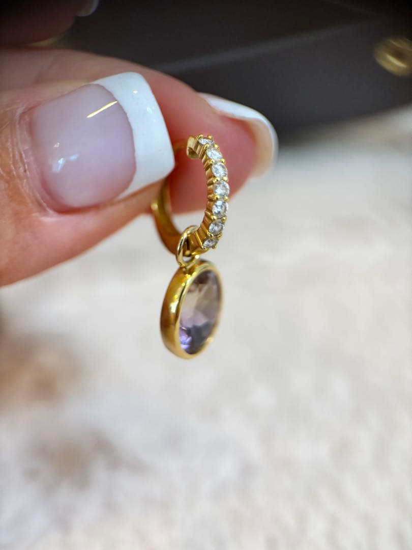 アメトリン　ピアスチャームk18YG