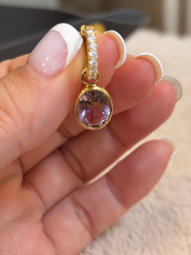 アメトリン　ピアスチャームk18YG