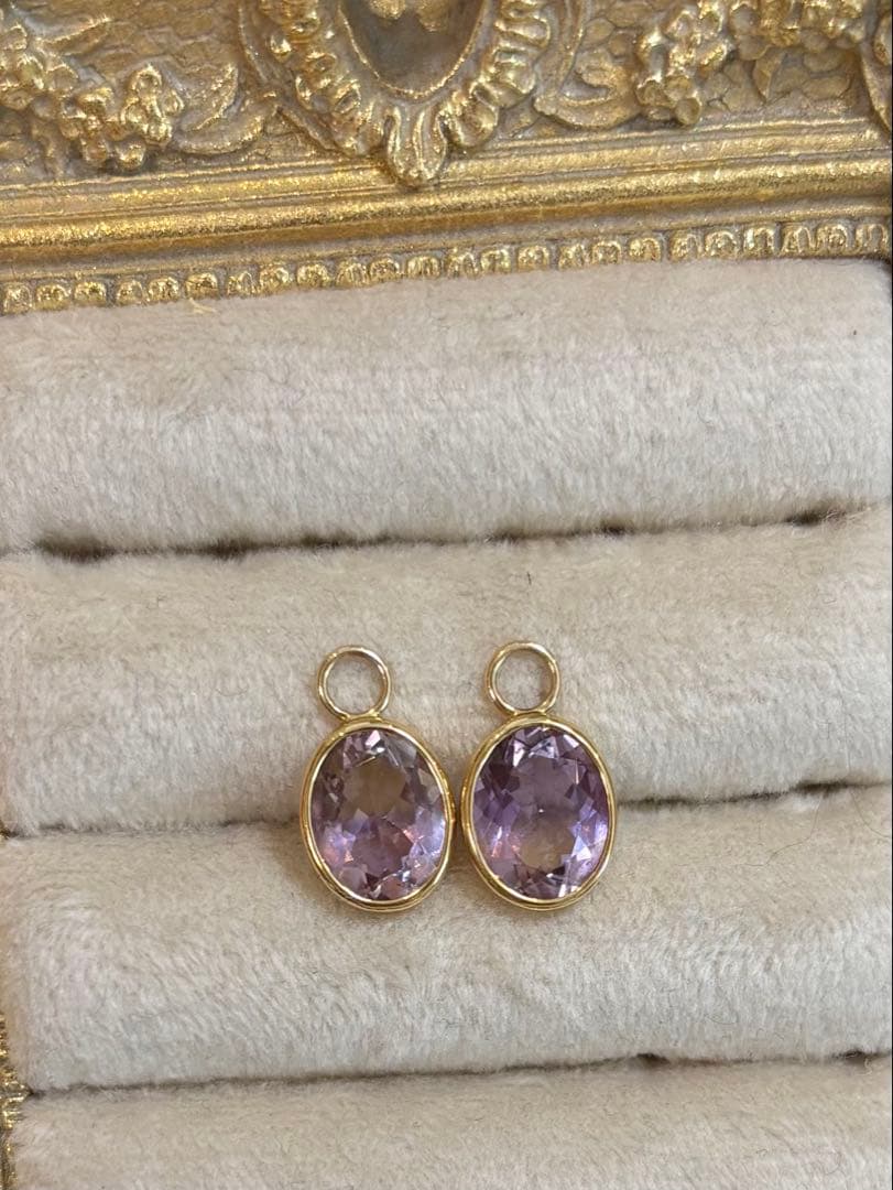 アメトリン　ピアスチャームk18YG