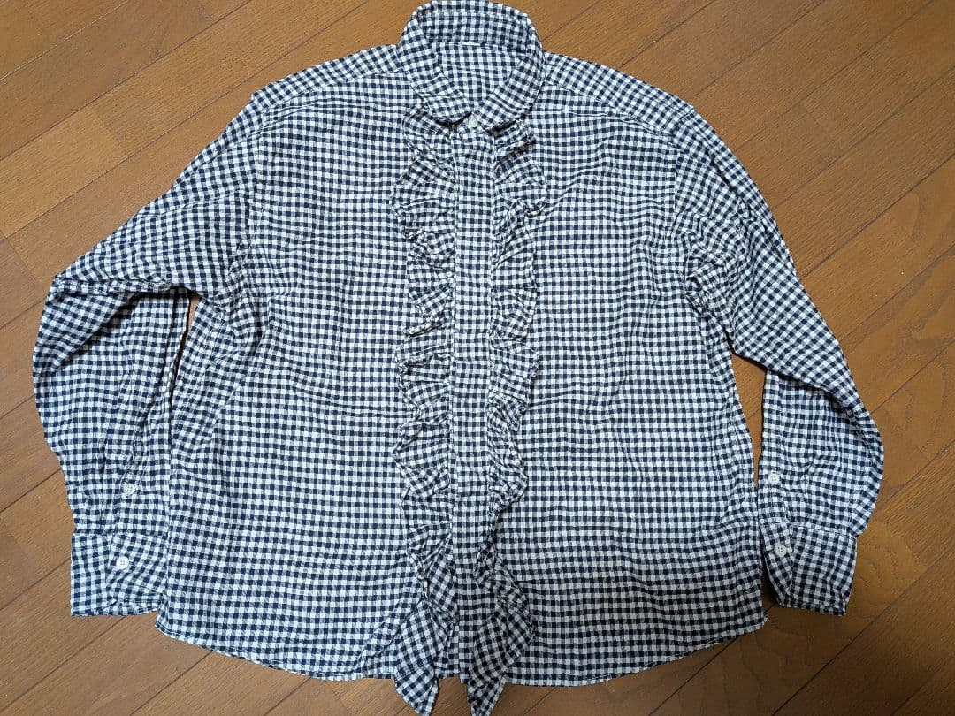 45R 45rpm 薄オックスのフリルオーシャンブラウス