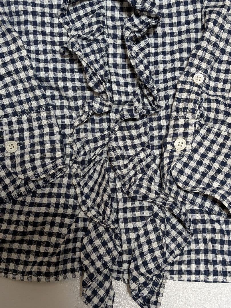 45R 45rpm 薄オックスのフリルオーシャンブラウス