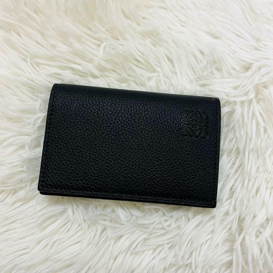新品✨付属完備✨LOEWE 名刺入れ カードケース アナグラム レザー ブラック