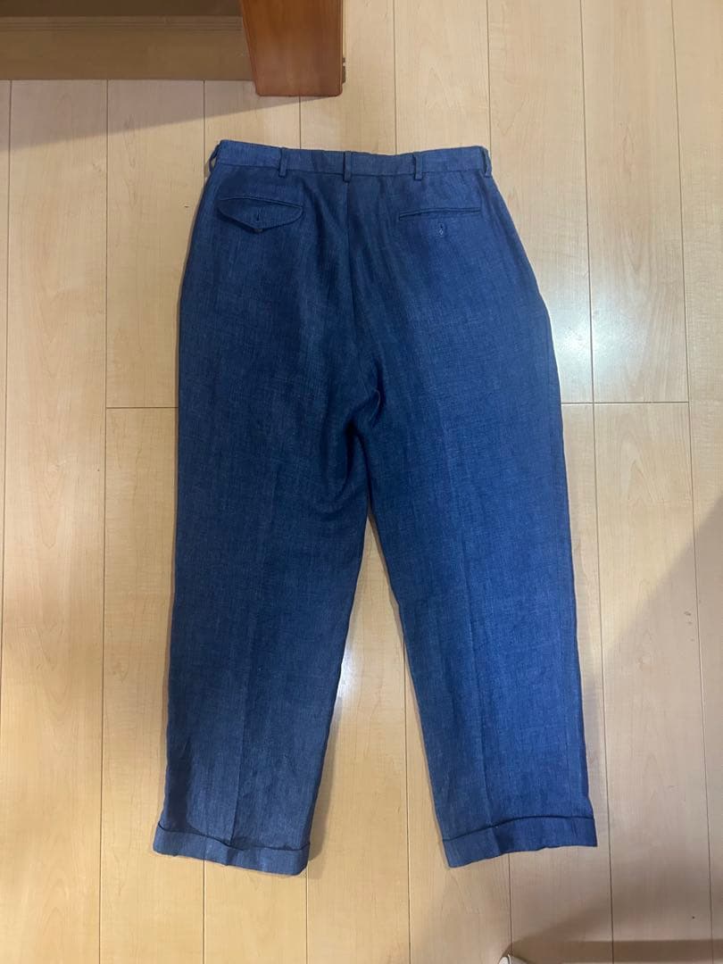 POLO RALPH LAUREN リネンスラックス ツータック ダブル裾