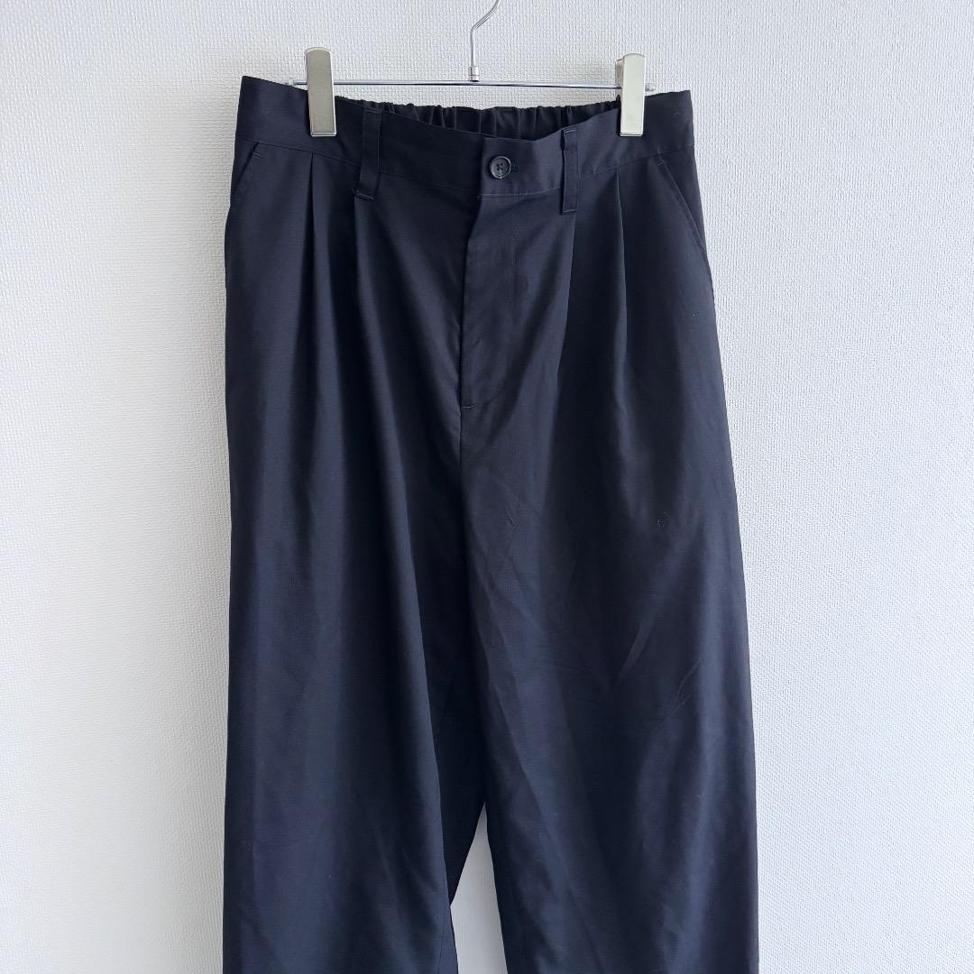 CLESSTE 25AW ウールギャバジン ワイドストレートパンツ ネイビー 2