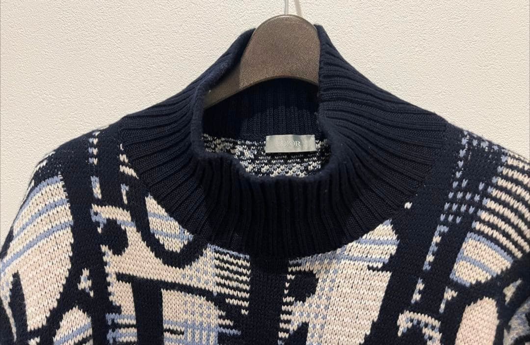 DIOR ディオール　ロゴ 総柄 オブリーク タートルネック　セーター AW21