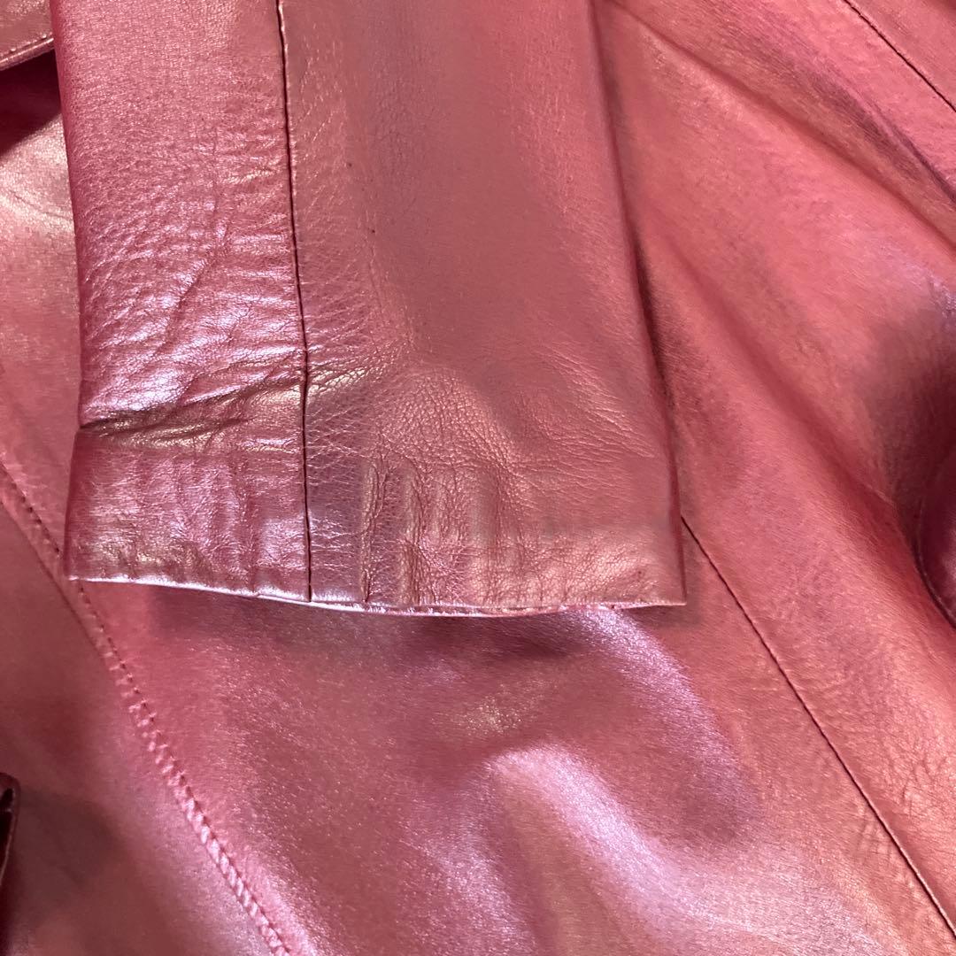 バーガンディ 羊皮コートフォックスファー付き　インナーはラビット取り外し可能