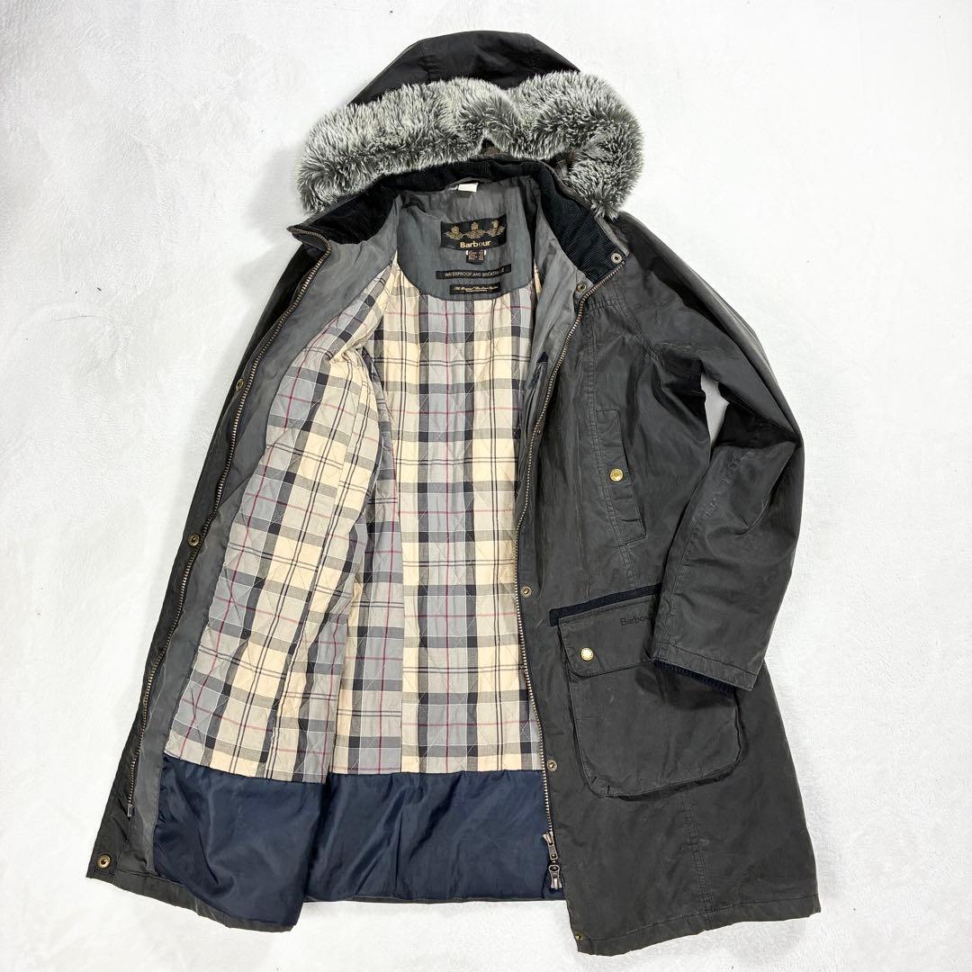 か*ん様 90s英国製 バブアー ビデイル オイルドジャケット ファー フード取