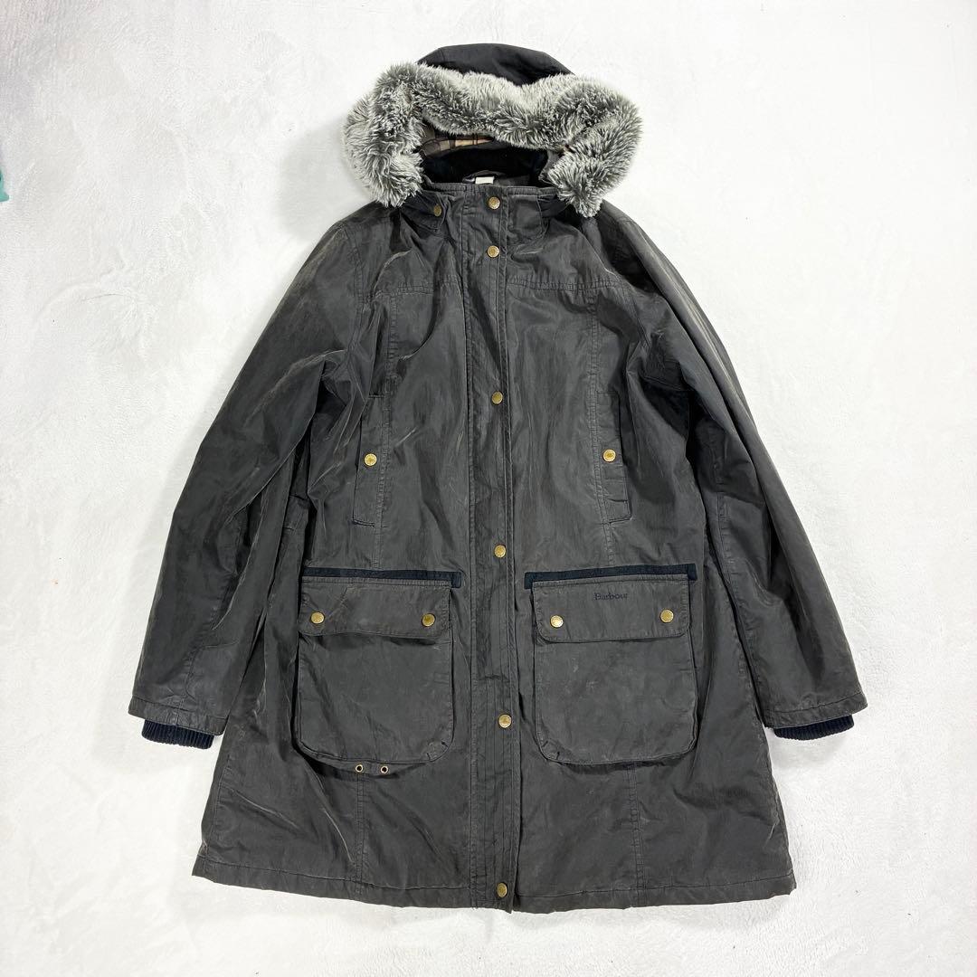 か*ん様 90s英国製 バブアー ビデイル オイルドジャケット ファー フード取