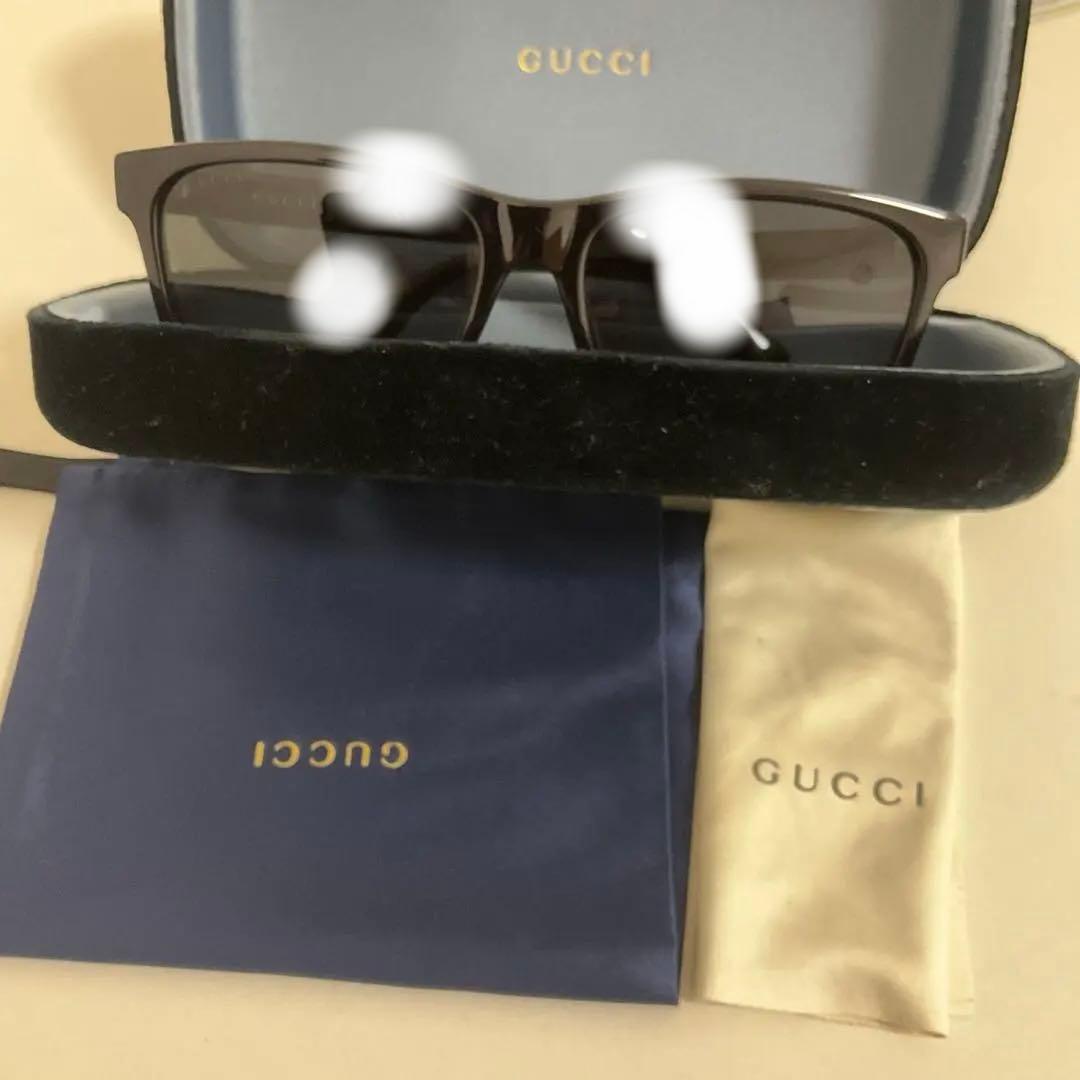 グッチ GUCCI サングラス スクエア　太ブチ　ブラック　金