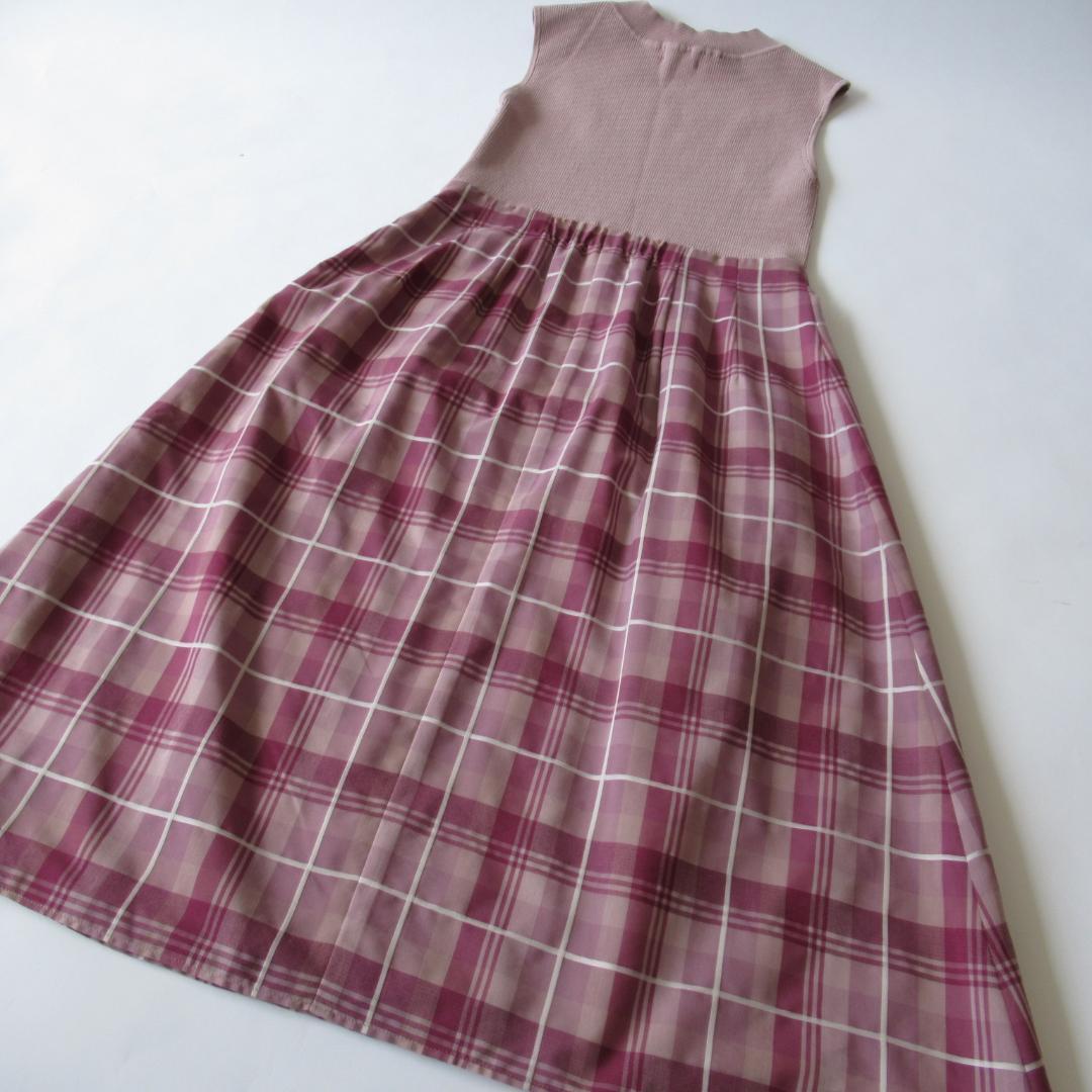 ブルーレーベルクレストブリッジ新品ピンク ニットコンビドレス ワンピース 38