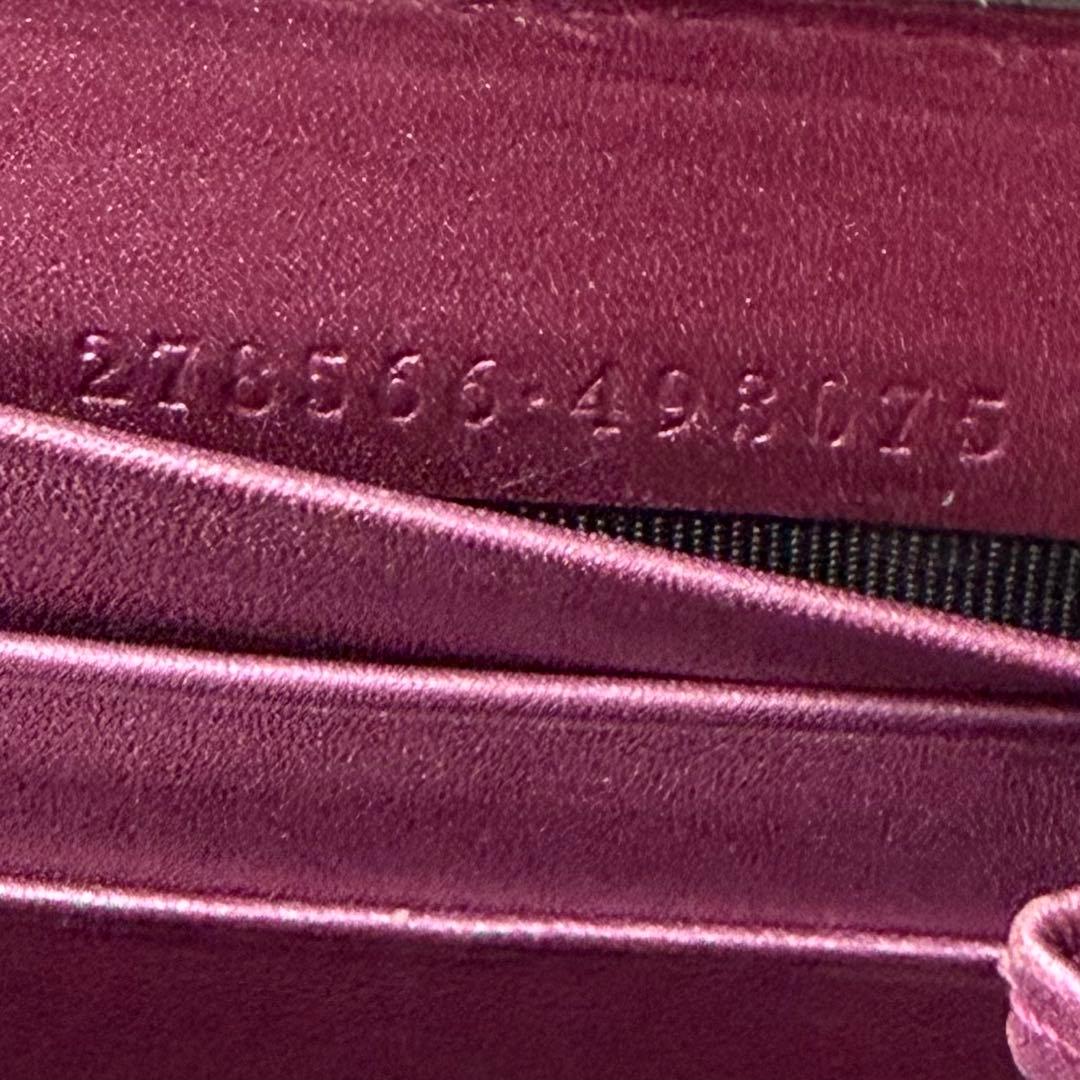 新品同様‼️ グッチ　財布　長財布　シマレザー　ハート金具　ラウンドファスナー