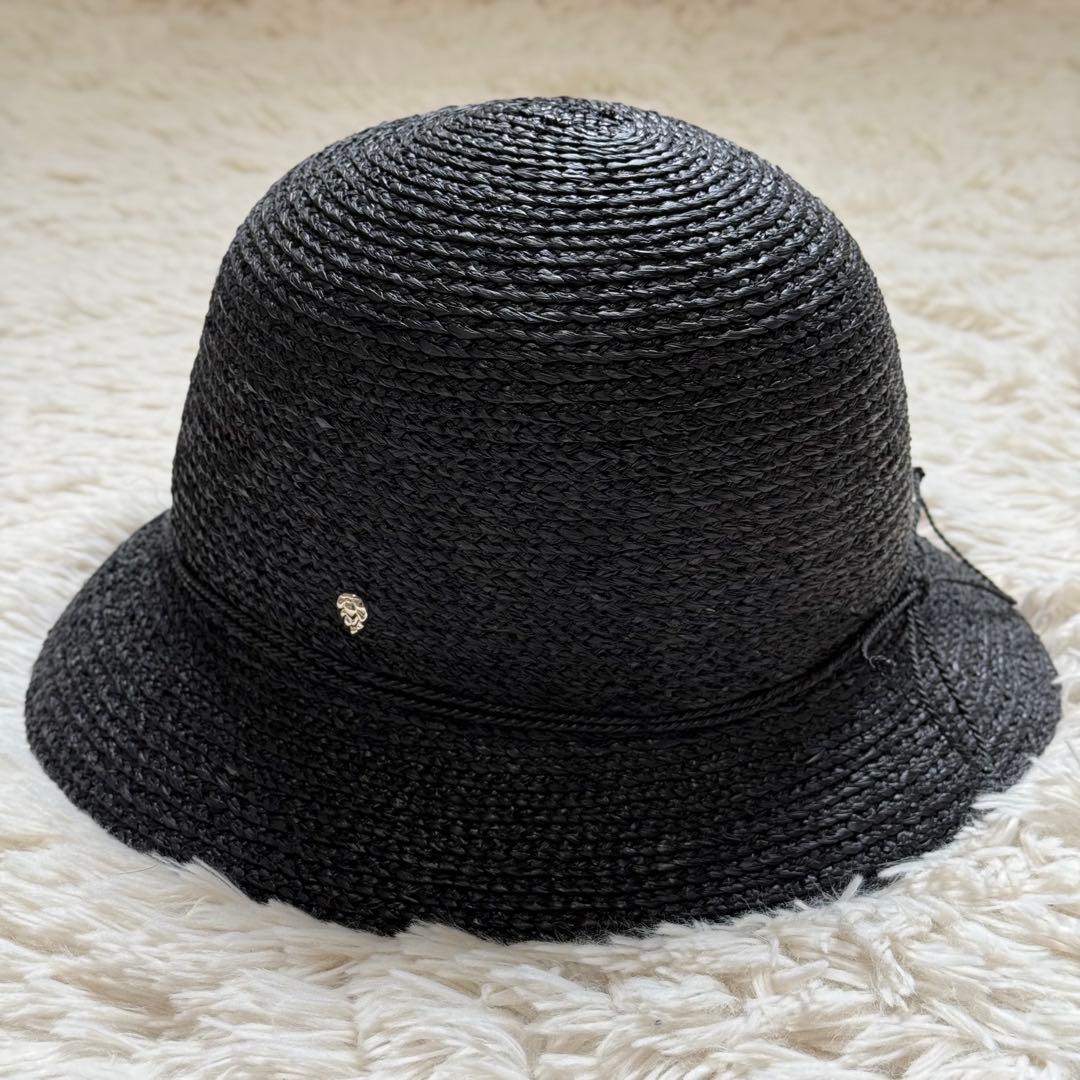 【極美品】ヘレンカミンスキー VALENCE 6 ラフィアハット黒 つば広 夏