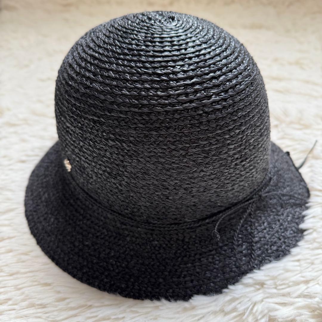 【極美品】ヘレンカミンスキー VALENCE 6 ラフィアハット黒 つば広 夏