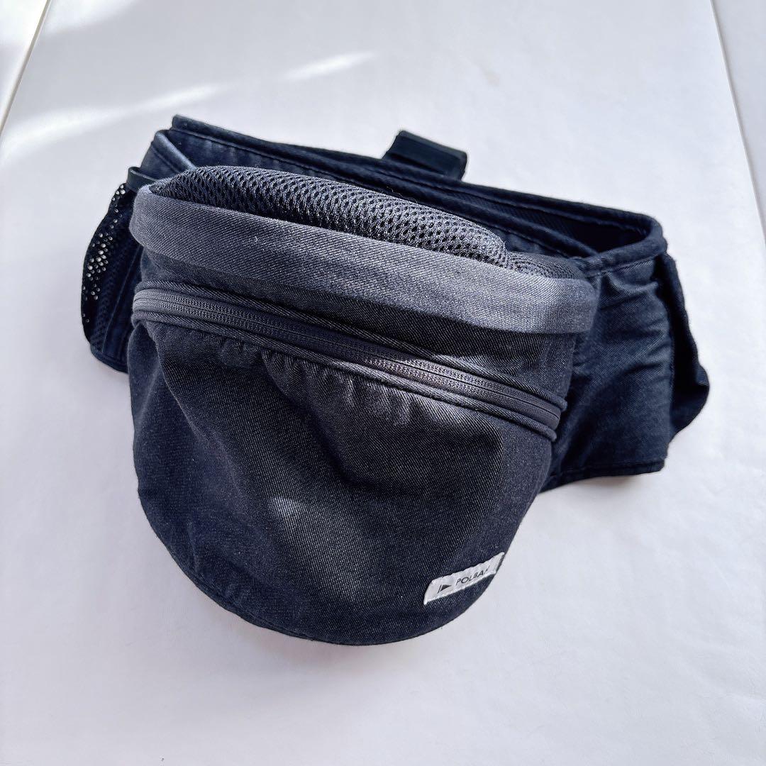 【セット】ポルバンアドバンス ヒップシート+シングルショルダー　デニムブラック