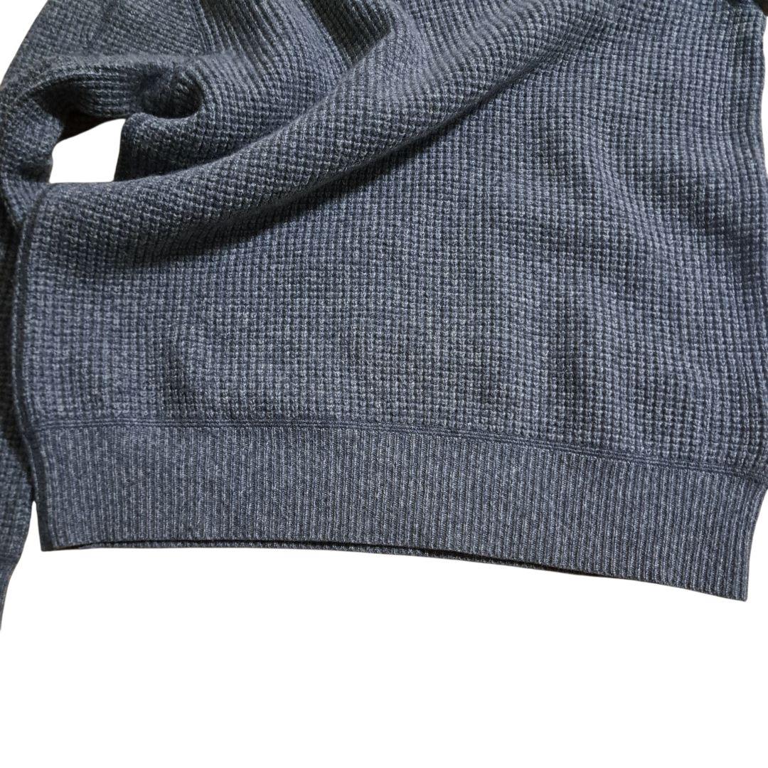 ダブルアールエル ワッフルニットセーター カシミヤ100% グレー Sサイズ
