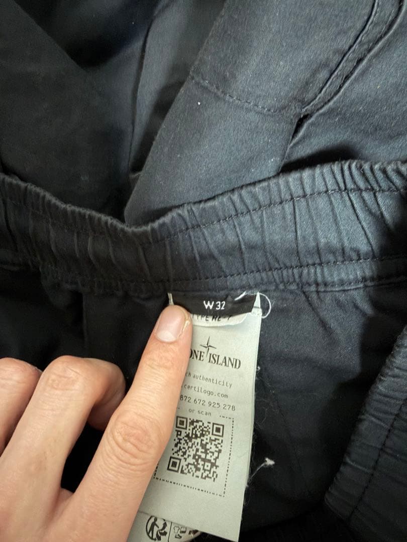 ストーンアイランド ブラックカーゴパンツ W32