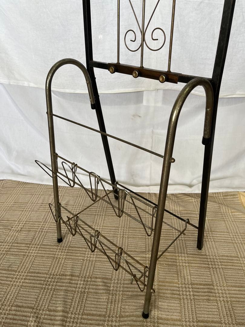 【アンティーク】アイアンフレーム コートラック スリッパラック 昭和レトロ