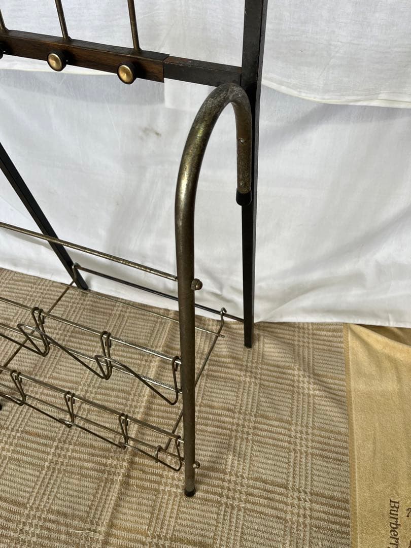【アンティーク】アイアンフレーム コートラック スリッパラック 昭和レトロ