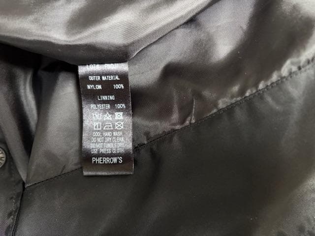 Pherrow's　フェローズ 　コーチジャケット　ブラック　サイズ40