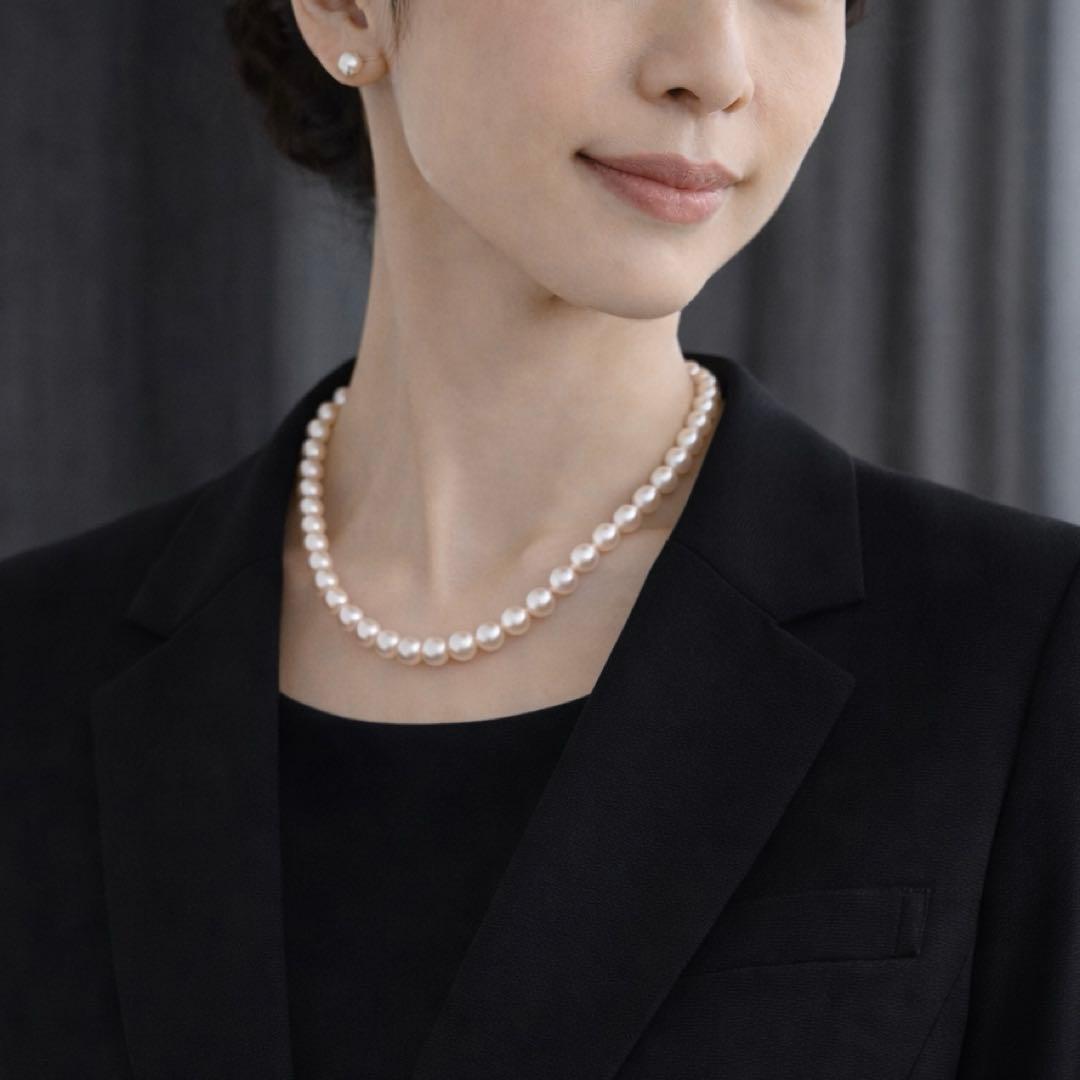 照り干渉色◎✨大珠8.5mm あこや本真珠パールネックレス SV刻印 フォーマル