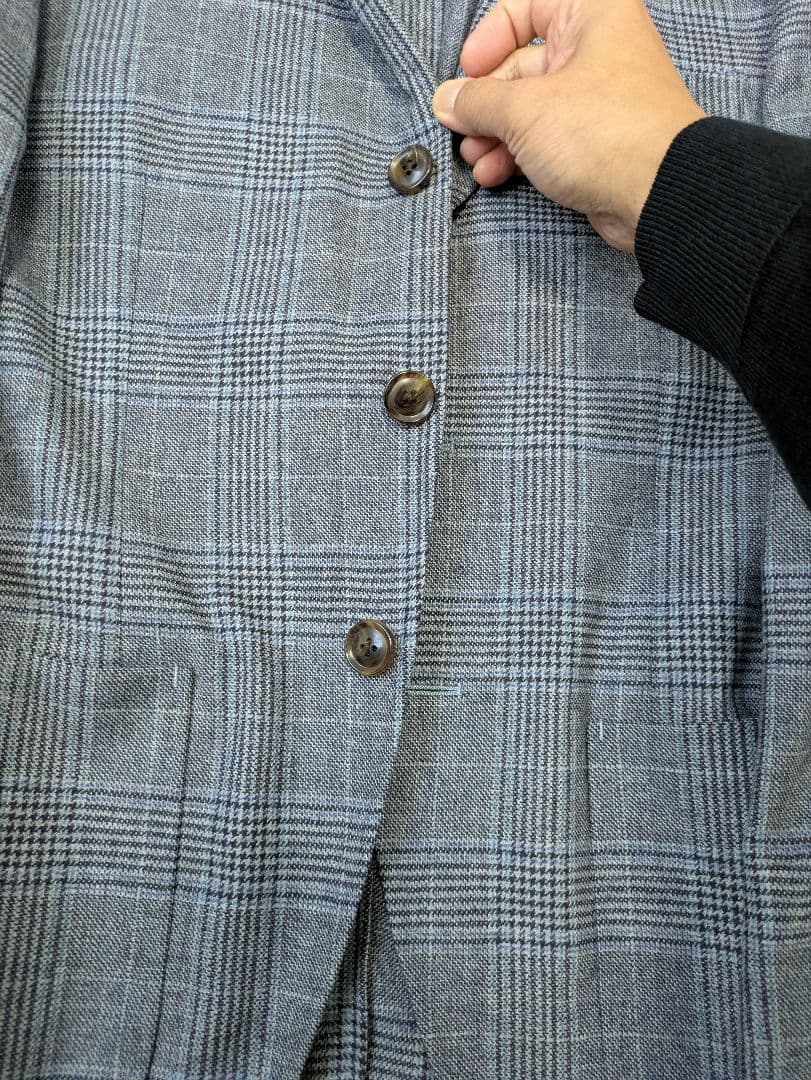 麻布テーラー　R&BLUES グレー チェック柄 ジャケット