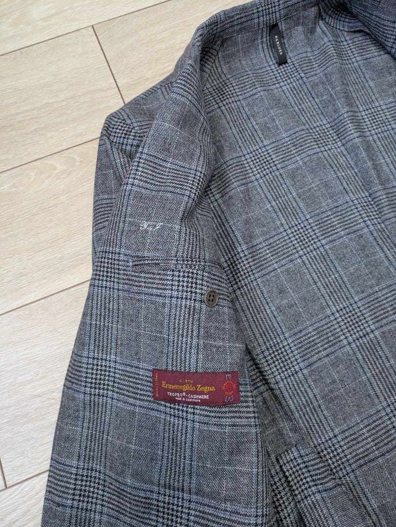 麻布テーラー　R&BLUES グレー チェック柄 ジャケット