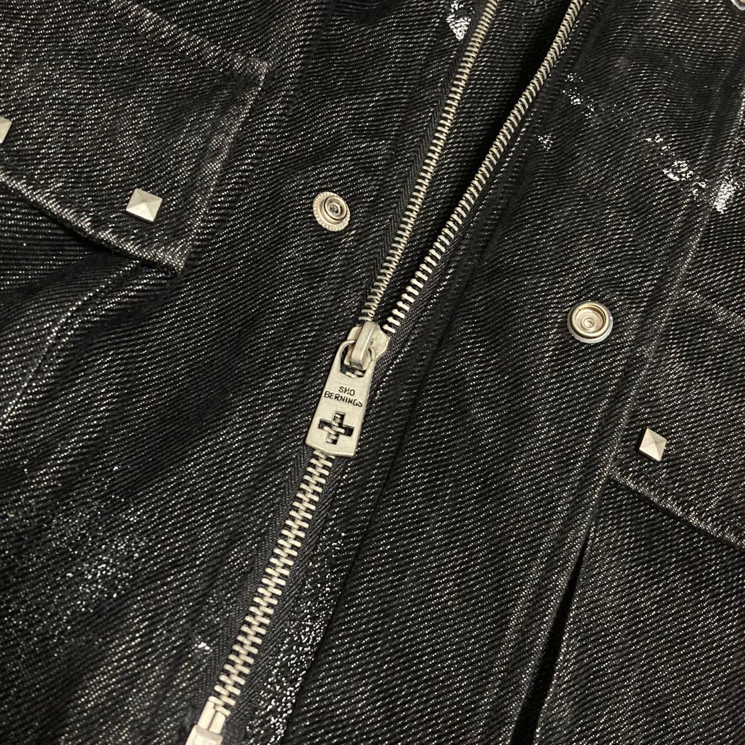 BERNINGS SHO ファー ブラックデニム モッズコート L 美品