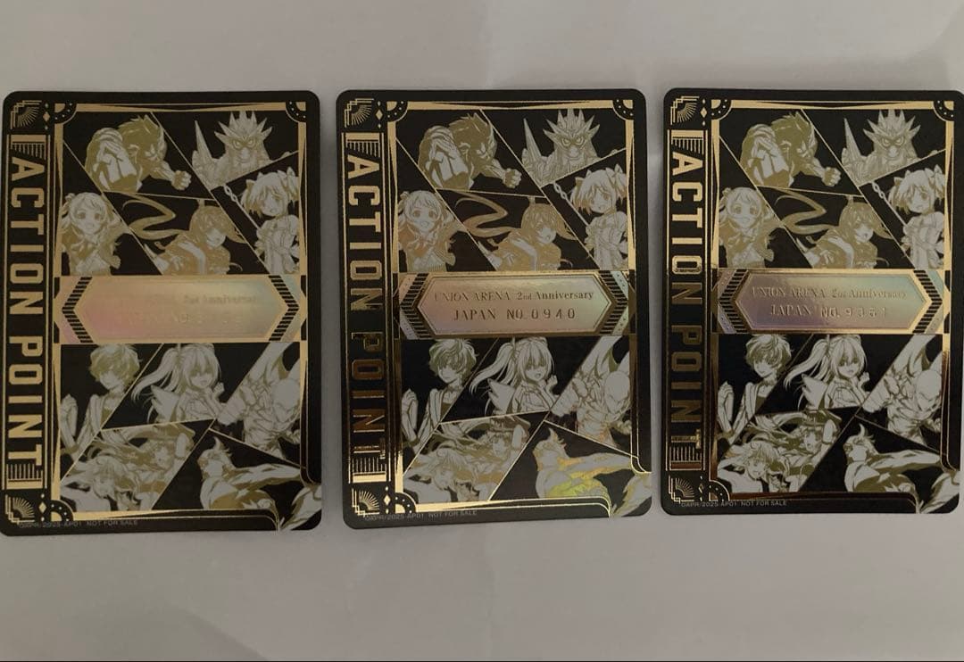 ユニオンアリーナ 2周年アクションポイント3枚セット