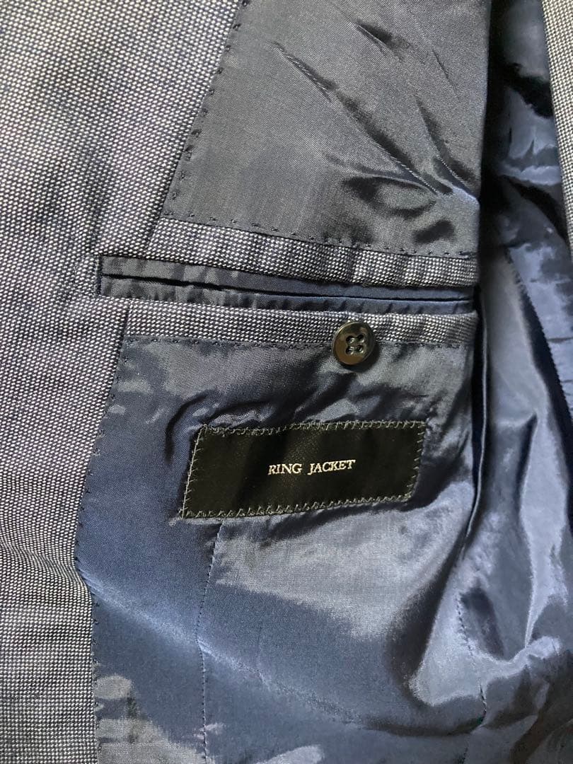 T*s様 RING JACKET スーツ　46 ネイビーグレー