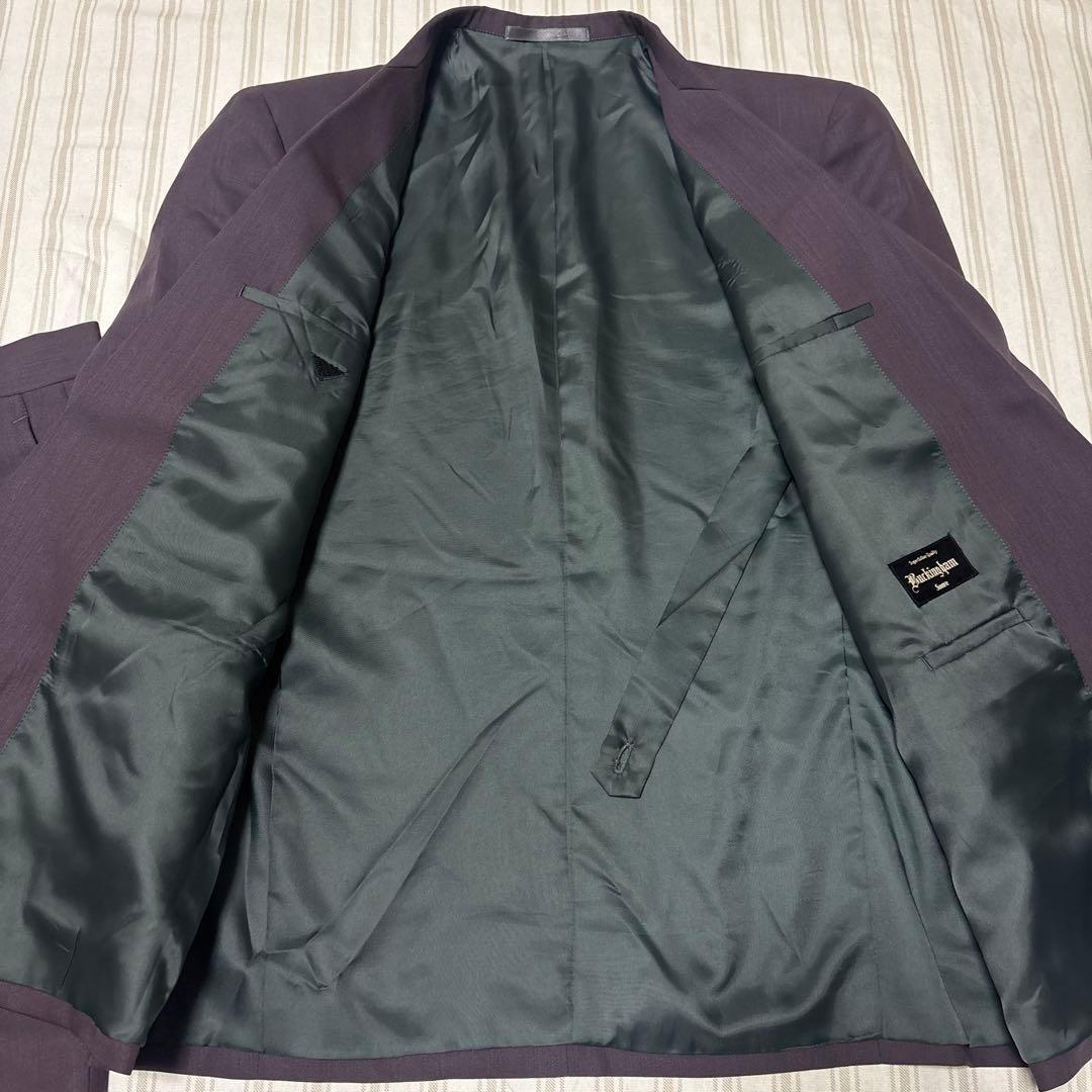 ヴィンテージ　パープル　ダブルブレストスーツ　ダブルジャケット　古着