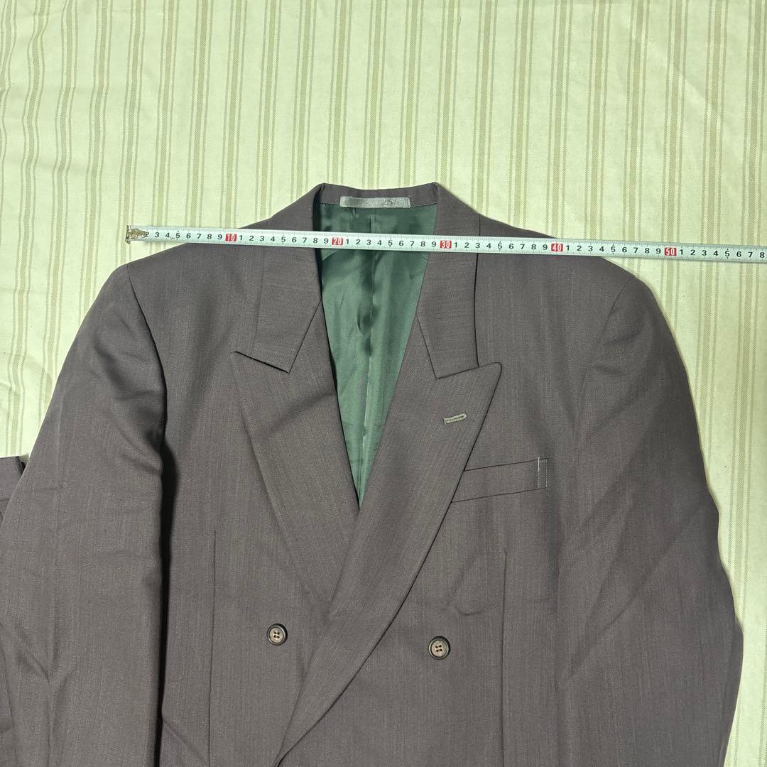 ヴィンテージ　パープル　ダブルブレストスーツ　ダブルジャケット　古着