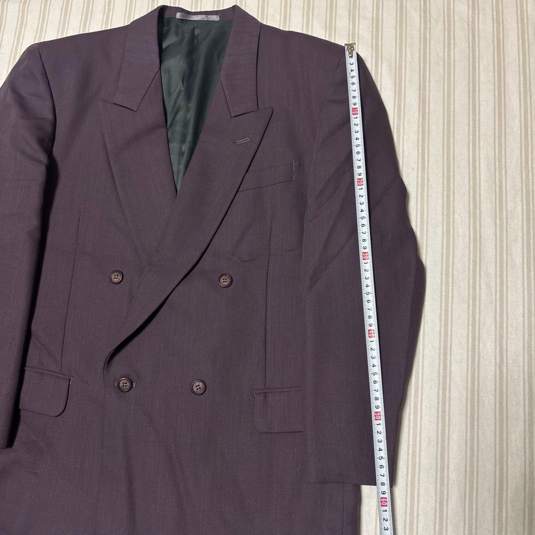 ヴィンテージ　パープル　ダブルブレストスーツ　ダブルジャケット　古着