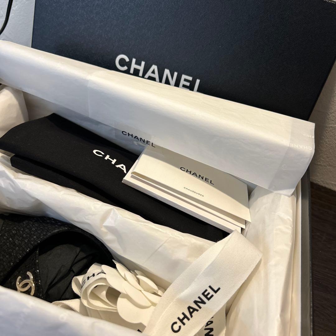 m*︎様 CHANEL ミュール　37 クロス　ラメ入り