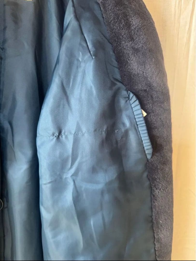 【保証書付き】定価75万円 EMBA シェアードミンクミネラルブルーロングコート