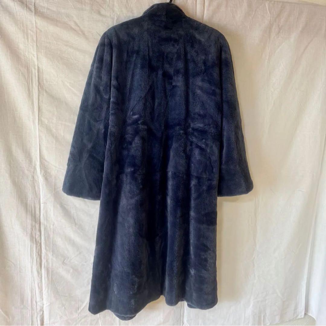 【保証書付き】定価75万円 EMBA シェアードミンクミネラルブルーロングコート