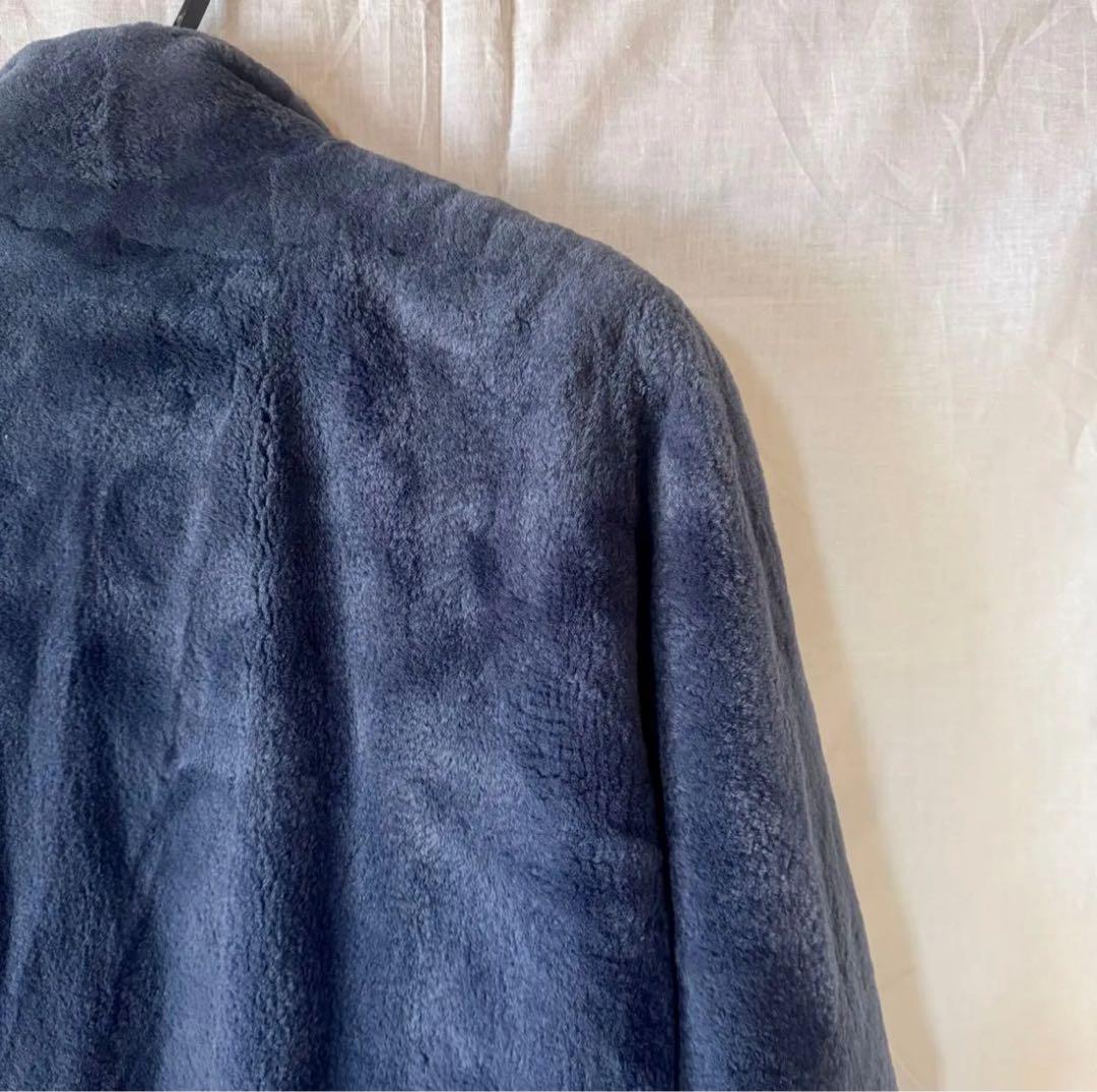 【保証書付き】定価75万円 EMBA シェアードミンクミネラルブルーロングコート