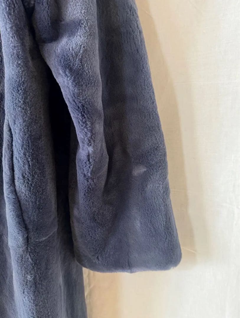 【保証書付き】定価75万円 EMBA シェアードミンクミネラルブルーロングコート