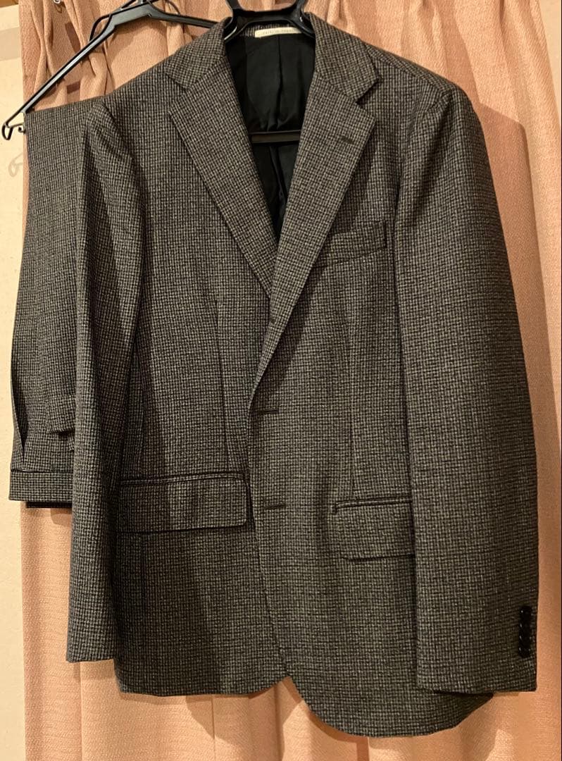De. Petrillo ブラウン系チェック柄ビジネススーツ　　46