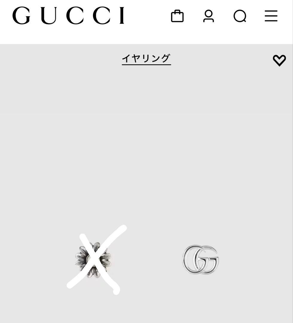 GUCCI ダブルGロゴ シルバー ピアス(片耳用)